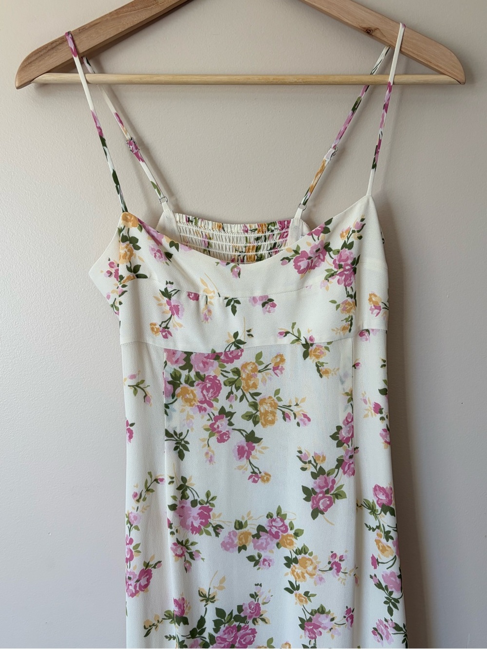 NEW Reformation Milica Midi Dress Posy Cream Pink Floral | US 6 UK 10 - Picture 8 of 16